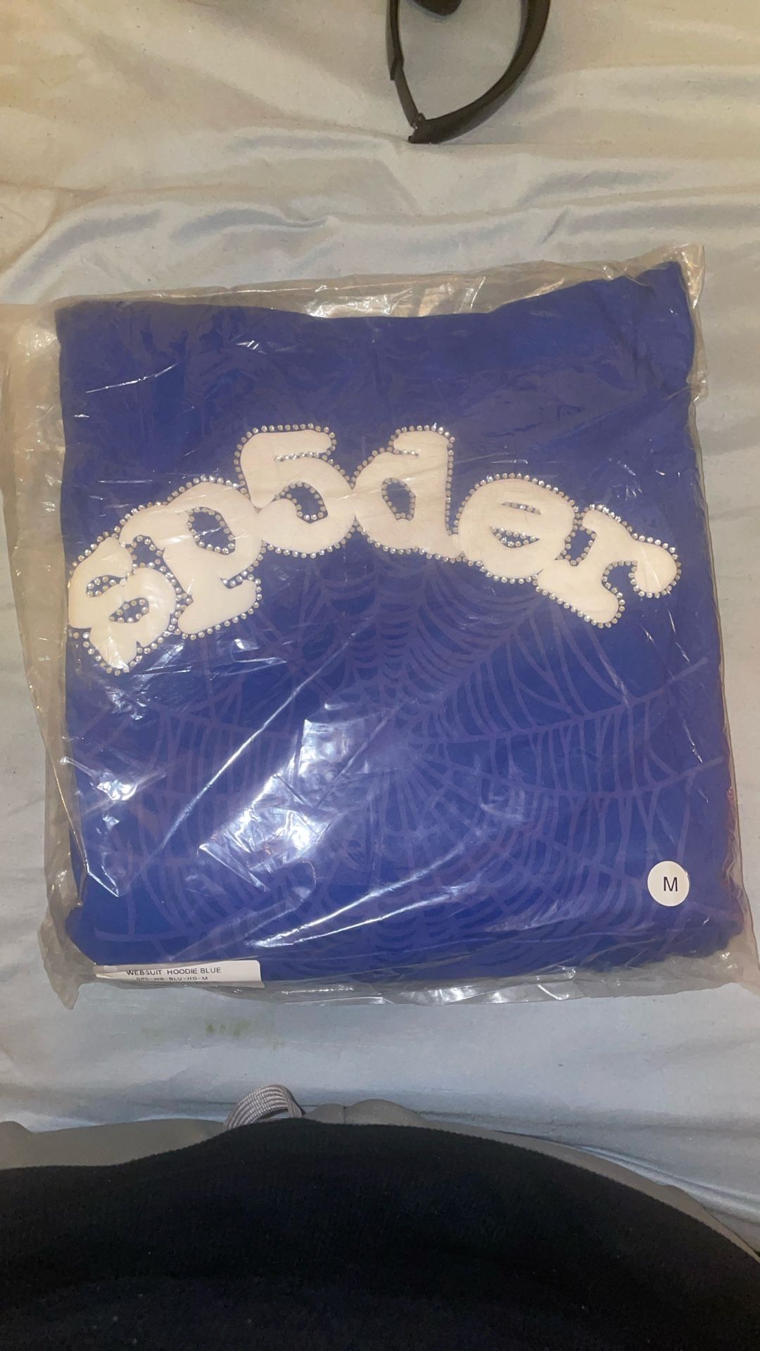 New Blue Puff Print Spider Hoodie