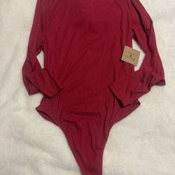 EYE CANDY, Women’s Red Long Sleeved Turtleneck Bodysuit, Size XL NWT