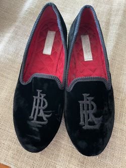Ralph Lauren Black Velvet Kids Shoes