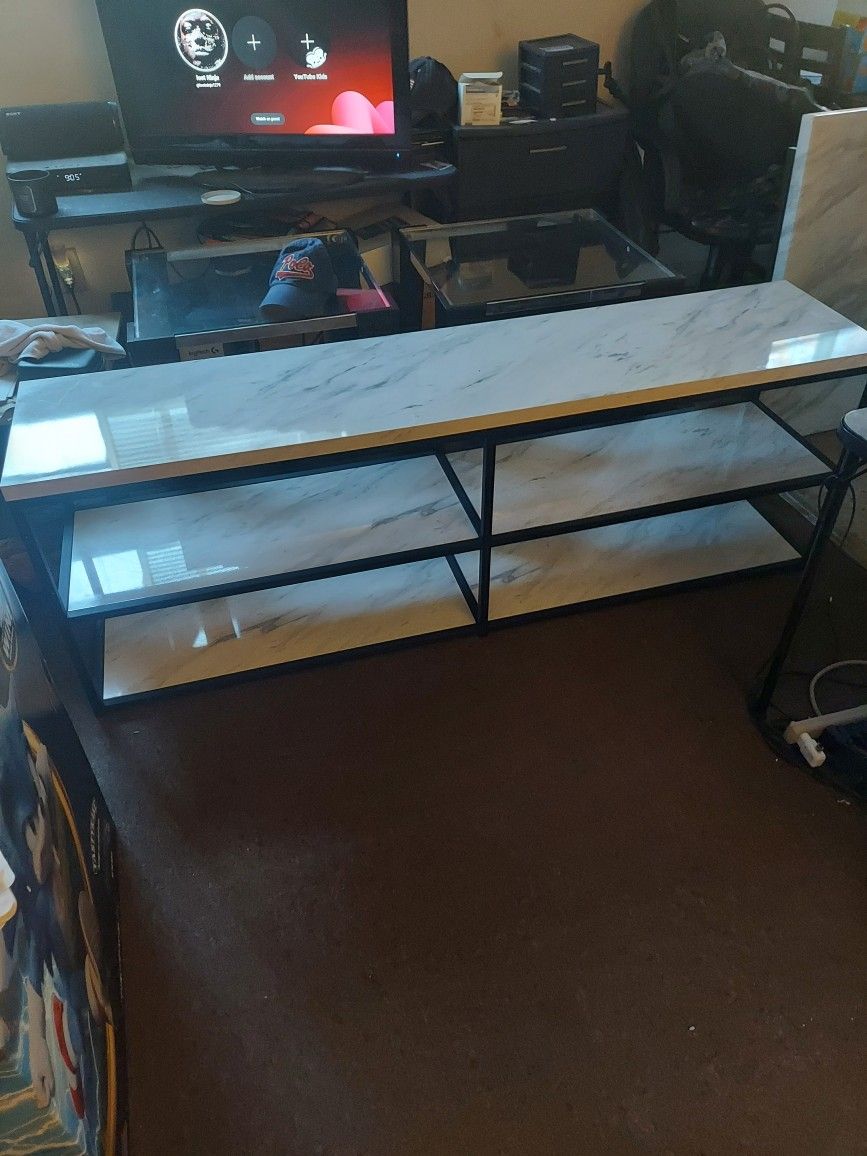 Faux Marble TV Stand