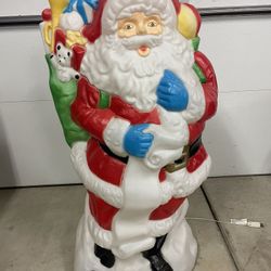 Vintage Santa With Gift Bag Blow Mold