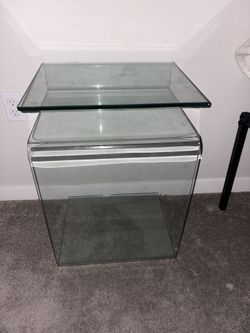 Glass Side Tables Pair 