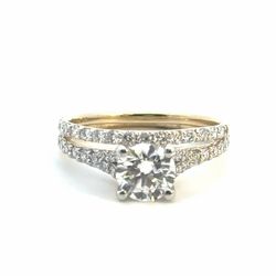 Woman’s Ladies 14k Yellow Gold Lab Grown Diamond Wedding Set Engagement Ring and Band 1.59 CTW Size 7 GP3128079