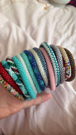 SASHKA CO. GLASS  bead bracelets.