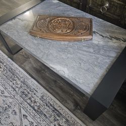 Blue marble coffee table 