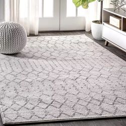 Moroccan Hype Boho Vintage Diamond Cream/Gray 9 ft x 12 ft Area Rug