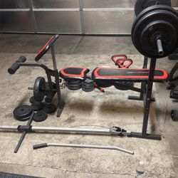 6 in 1 Gym Bench, Weights, And Adjustable Dumbbell/kettlebell Set 