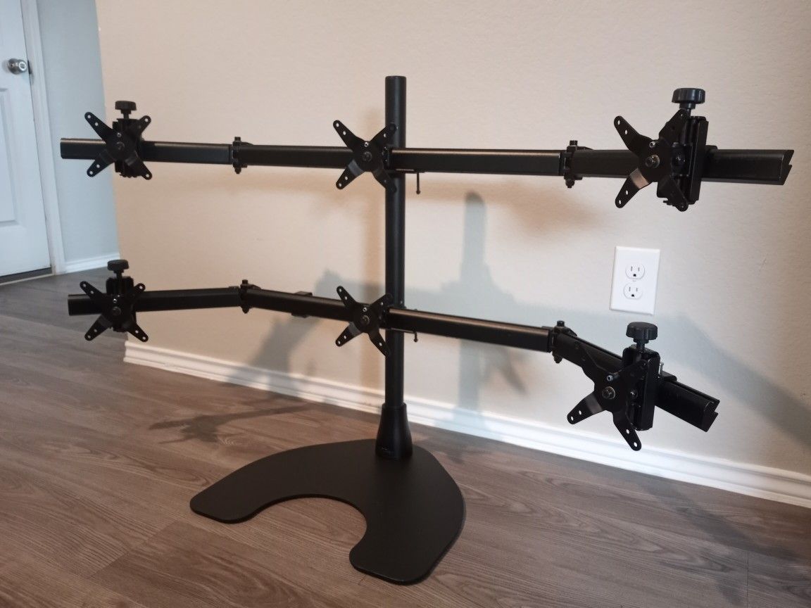Ergotech 6 Monitor Stand With Heavy Duty Base: 100-D28-B33