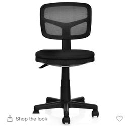 Costway Armless Chair With Detachable Cushion Cover