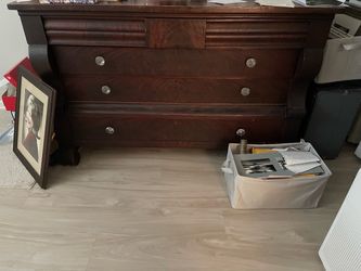 Dark Wood Dresser with Crystal Knobs