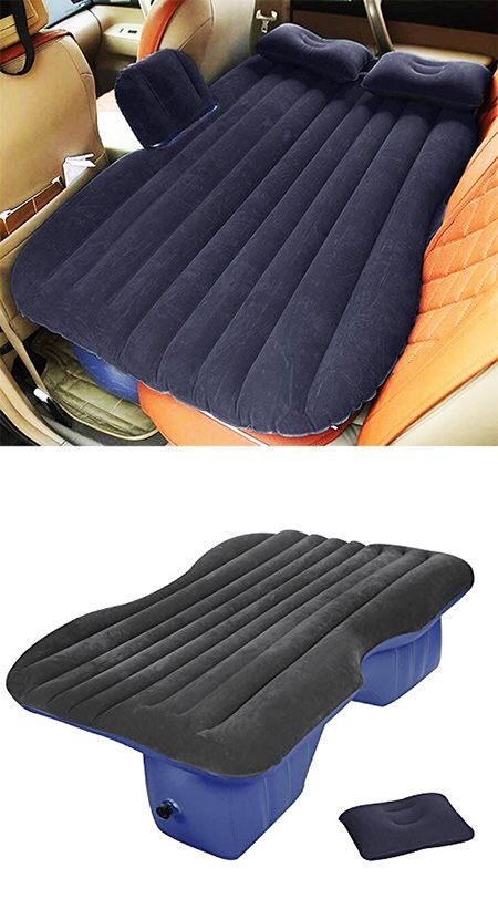 (NEW) $25 Inflatable Mattress Car Air Bed Backseat Cushion w/ Pillow Pump 54x33”