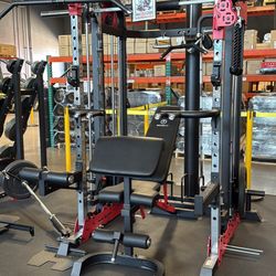 BLACK FRIDAY MARCY SM-7553 Home Gym Smith Machine Squat Rack Power Cage with Olympic Bench  