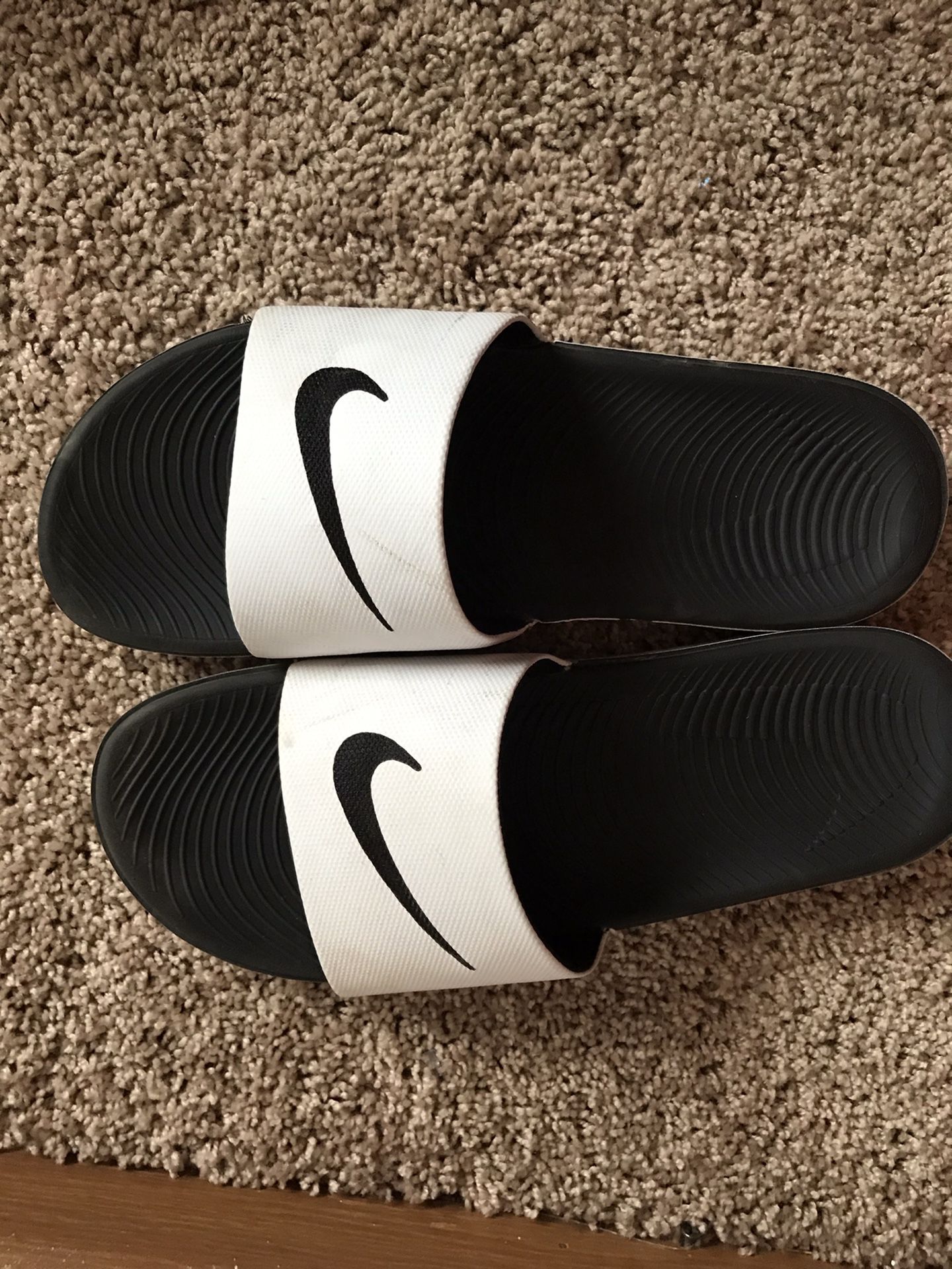 White Nike Slides