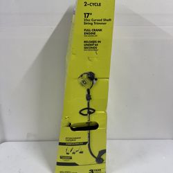 RYOBI 25 cc 2-Stroke Attachment Capable Full Crank Curved Shaft Gas String Trimmer