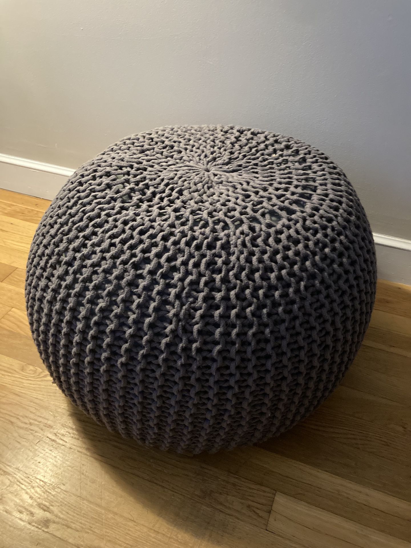 Gray Pouf Foot Stool