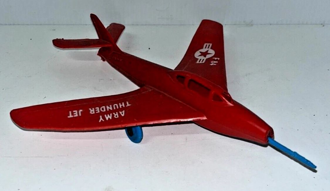 Vintage Renwal Toy Army Thunder Jet F84 Plastic Red/Blue 1960’s-80’s