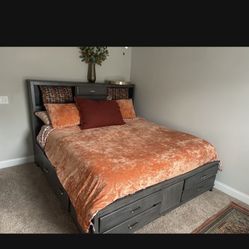 Premium King Luxe Wooden Storage Bed (King) (Frame Only)