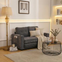Tribeca 55" Velvet 3 Fold Sofa Bed with Side Pockets
