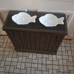 Two Mid century Fish Shaped  White Ceramic Japanese Serving Plates 