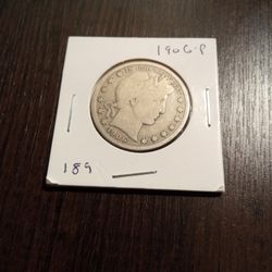 1906 P Barber Half Dollar Circulated 