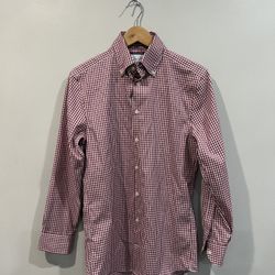 Charles Tyrwhitt Red Gingham Check Non-Iron Dress Shirt 14.5/32