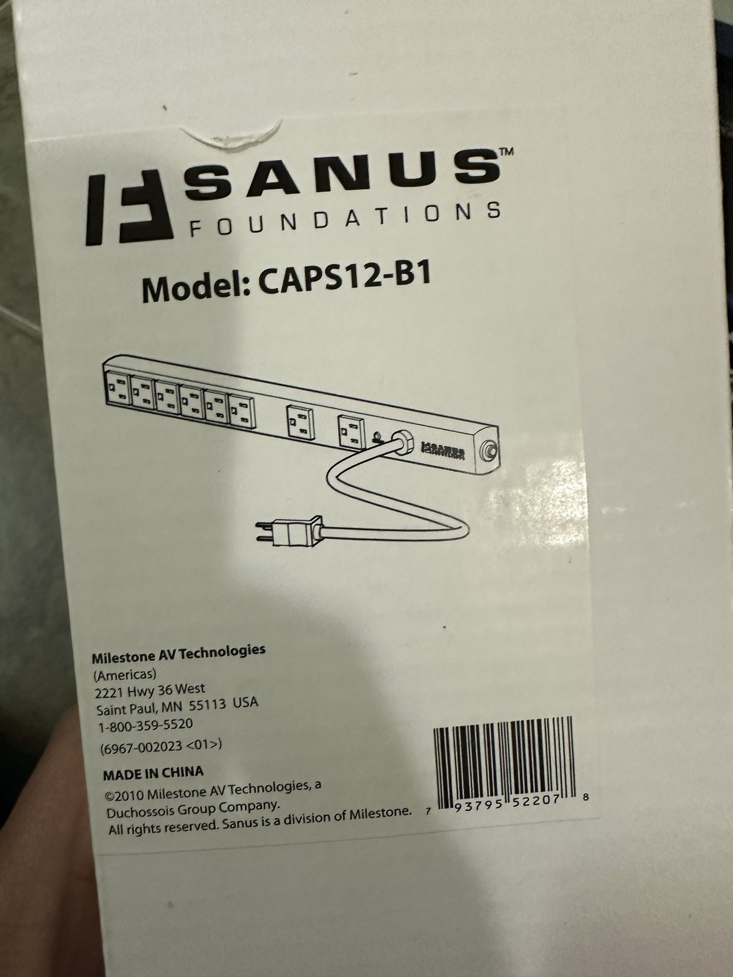 Sanus CAPS12-B1 Rack Mounted Vertical Power Strip