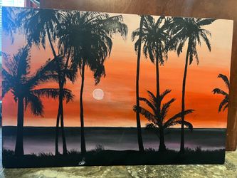 Hand painted canvas art- Tropical