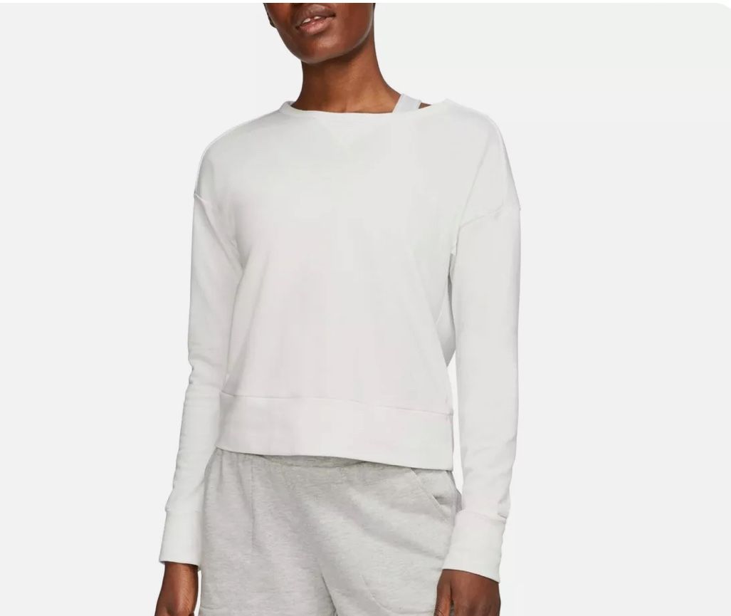 Nike Women's Yoga Wrap Sweatshirt in White