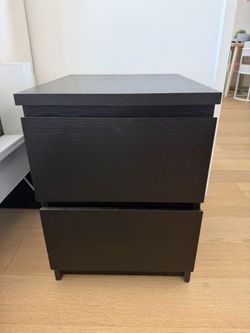 Nightstand - IKEA MALM 2-Drawer, Black-Brown (ONE, Not a Pair) - FREE DELIVERY