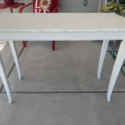White Distressed Sofa/ Entry Table 