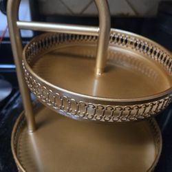 2 Tier Gold Metal Cake Stand Or Dessert Display