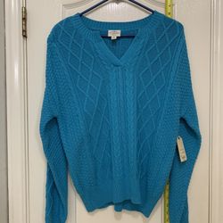 St. John’s Bay New Medium Women’s Barrier Reef Sweater 60% Cotton & 40% Acrylic