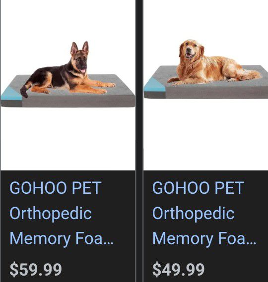 Gohoo 35" X 22" Orthopedic Memory Foam Dog Bed  Pet Doggie Bed