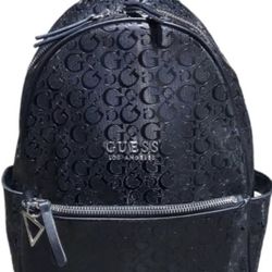 Guess black leather backpack