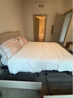 Queen sided mattress and bedframe!!