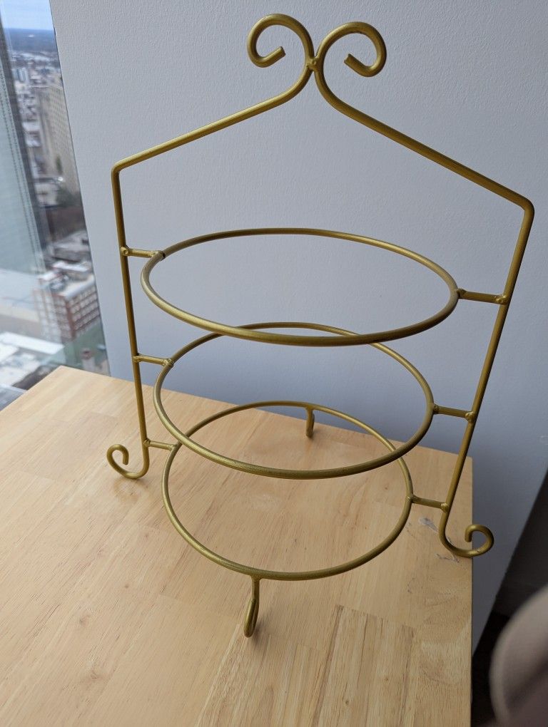Luxury Three Tier Cake Tray Display Stand Iron Art Holder for Fruit Rack Decorations