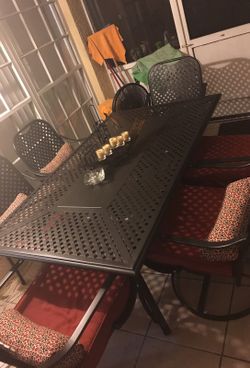 Outdoor metal table and chairs