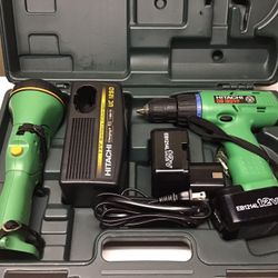 HITACHI DS 120VF Cordless Driver Drill, Flashlight and Charger. 