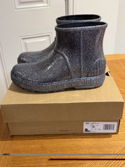 UGG Drizlita Glitter Rain Boots Kids Size 5 EU 37 Waterproof Ankle Boots w/ Box