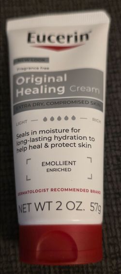 Eucerin Original Healing Body Cream for Extra Dry Skin, Emollient-Rich, Fragrance Free, 2 oz