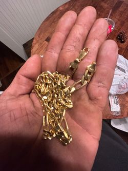 24kGP Gold Figaro Link Chain Necklace