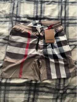 burberry checker swimming trunks