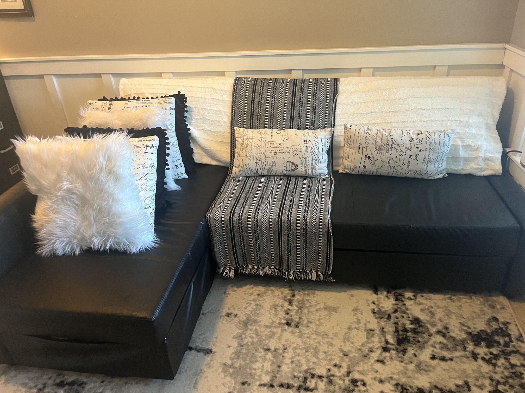 Sectional Futon Barely Used W/storage Space