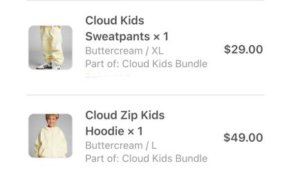 COMFRT Cloud Kids Sweat Set and Zip up Hoodie