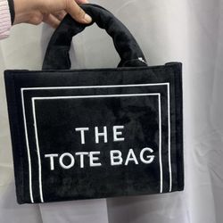 Velvet material tote bag