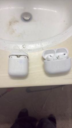 Two Paris of AirPods the OG’s and the 4th gen