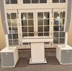 Danny Max Max DJ Console L+ (DJ Booth) | White Tuxedo Custom Finish | SKB Cases Included