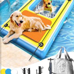 Brand New In The Box- Inflatable Dog Ramp,Multi-Use Dog Floats Ladder for Boat Pool Dock Lake,Non-Slip One-Piece Ramp Mesh Swimming Plank for Pup& Lar