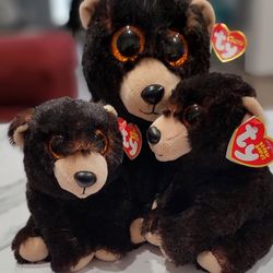 Lot Of  3 Ky Kodi The Bear. One 9" Kodi Bear. Two 6" Kodi The Bear.  Pre-owned. 