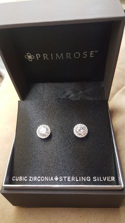 New Sterling silver cubic zirconia earrings